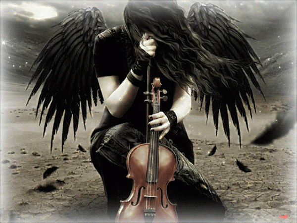 Черный ангел со скрипкой