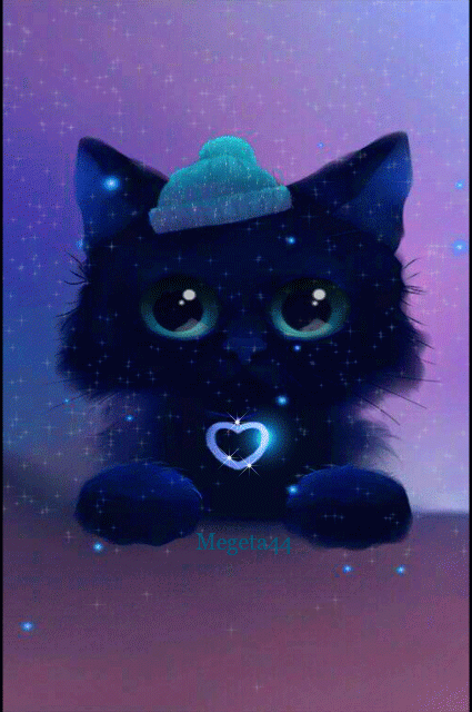 Милый черный котенок
