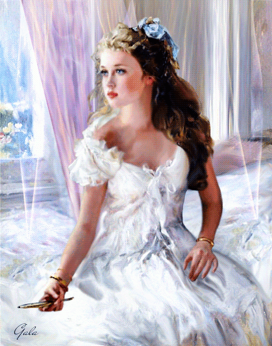 Портрет девушки в белом платье