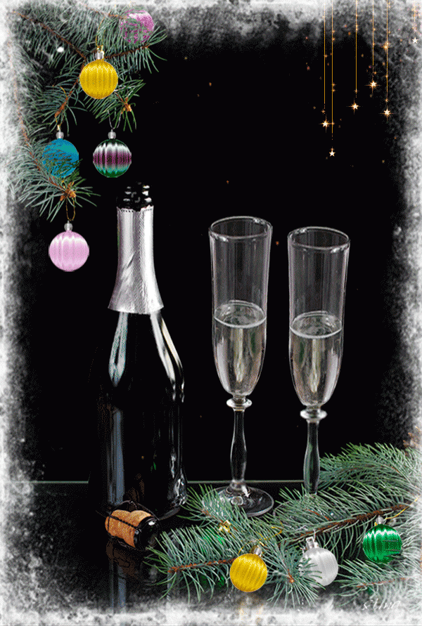 Новогоднее шампанское, бокалы