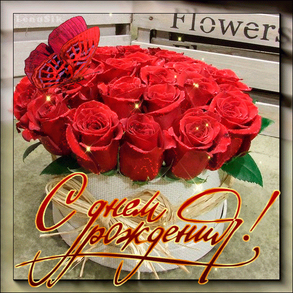 С Днем Рождения ! Букет красных роз