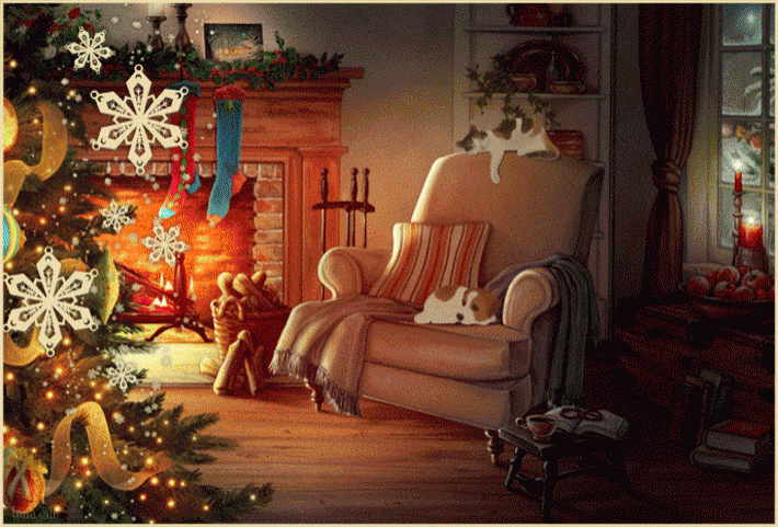 Gif Merry Christmas, in home