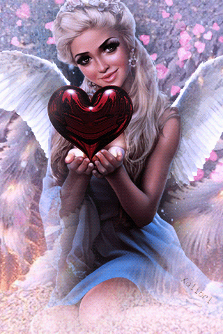 Девушка ангел с сердцем