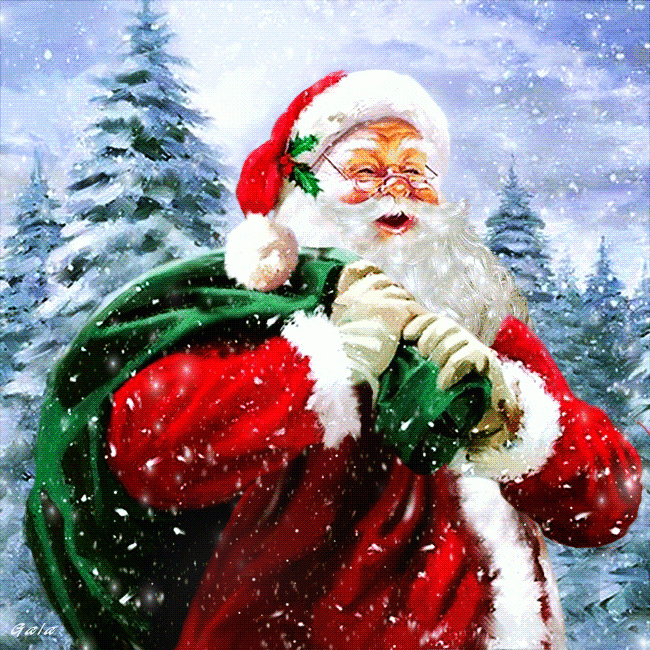 Картинка Санта Клаус с мешком
