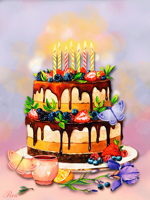 С Днем рождения, 7 лет, торт