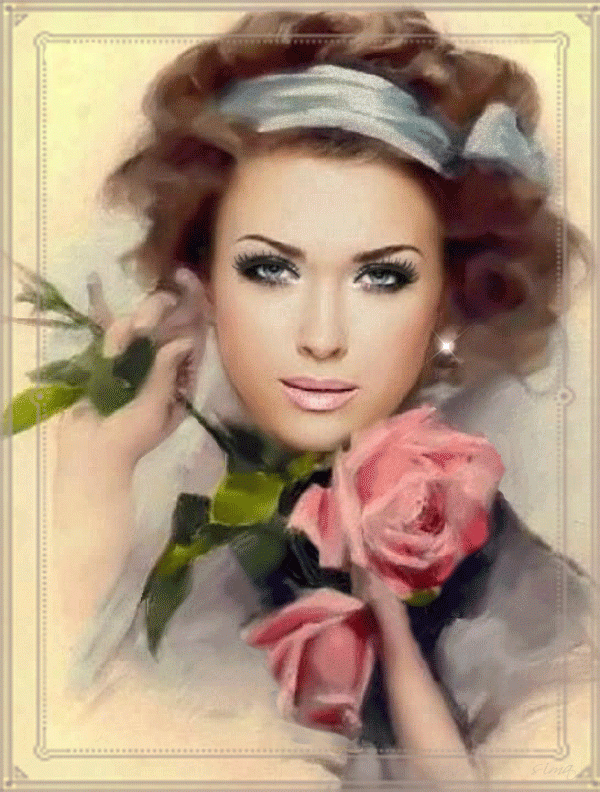 Портрет девушки с розами