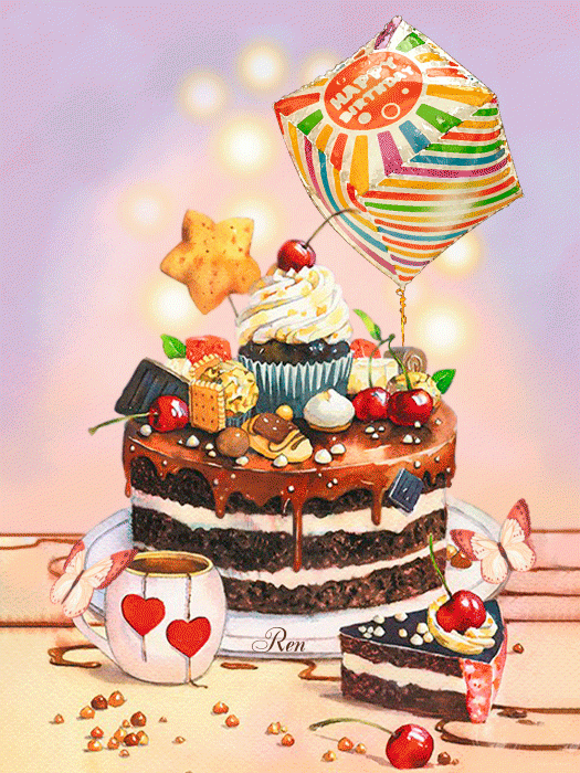 Красивый торт на День рождения