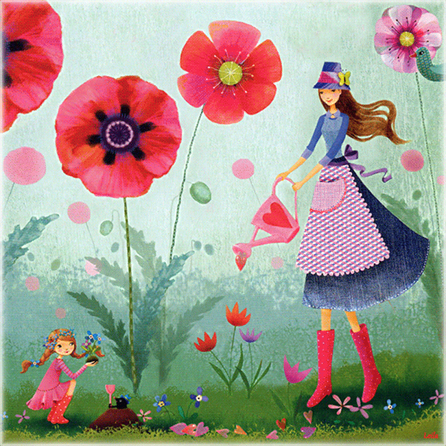 Девушка поливает цветы - MILA MARQUIS
