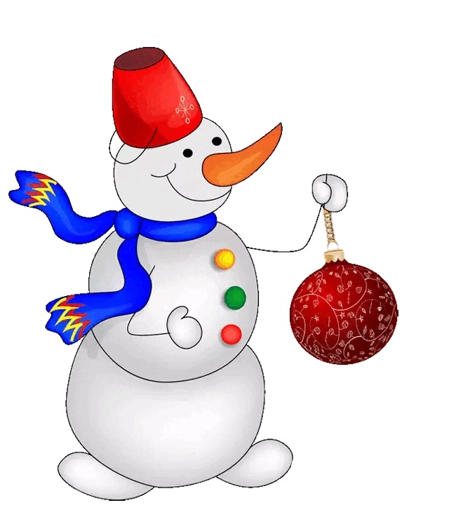 Снеговик с шариком на прозрачном фоне