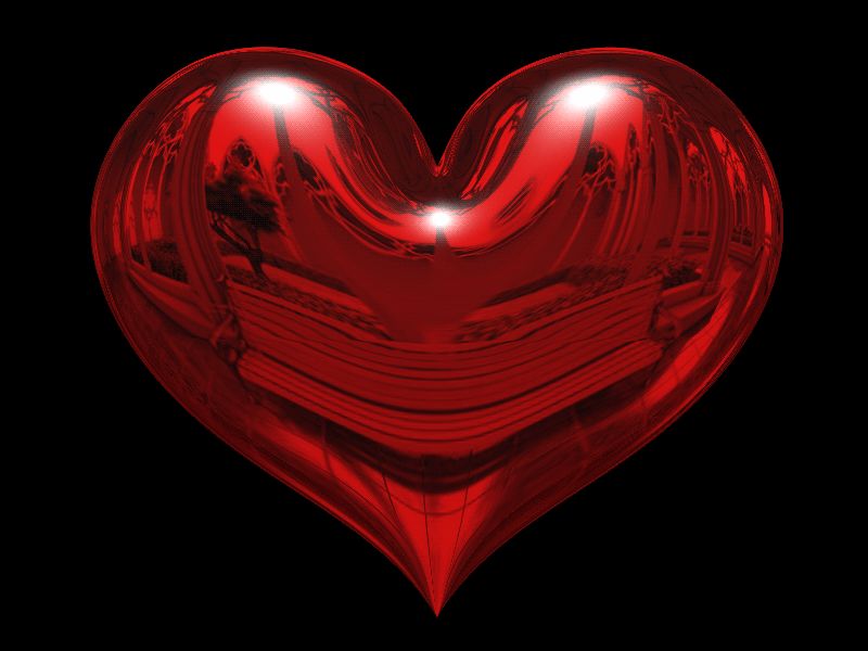 Большое красное 3D сердце