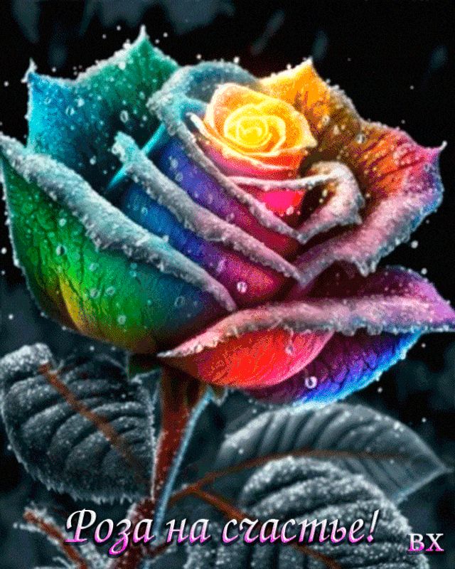 Разноцветная роза на счастье !