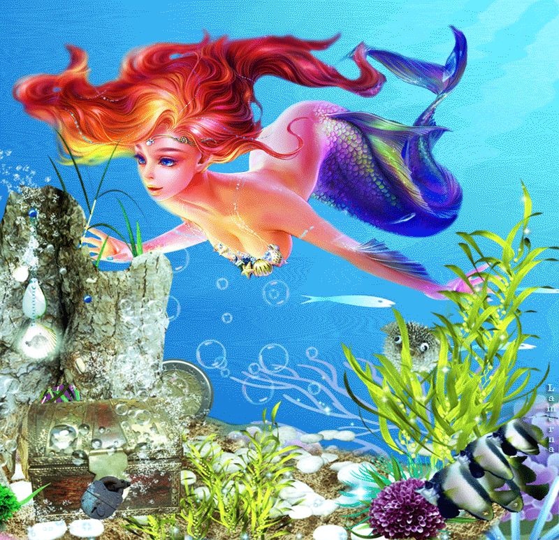 Русалочка под водой