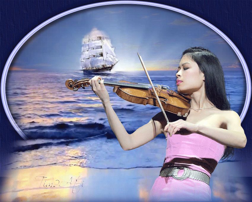 Ванесса Мэй со скрипкой