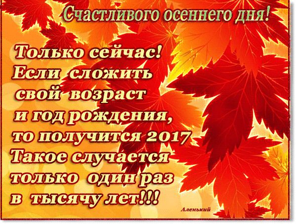 Счастливого осеннего дня !