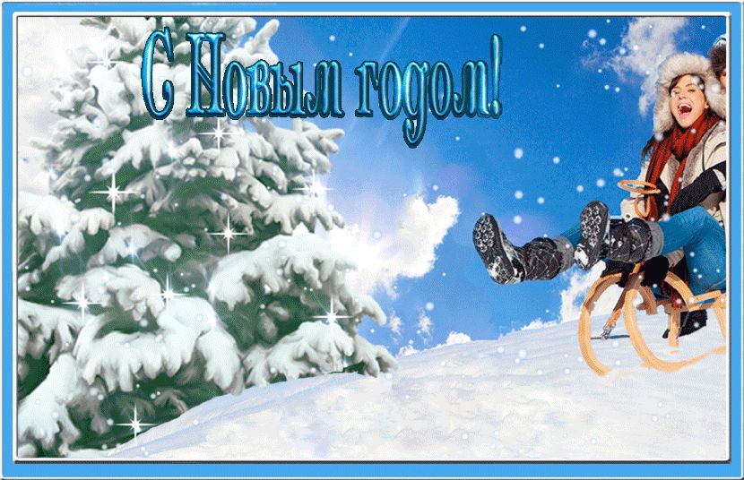 Новогоднее катание на санках