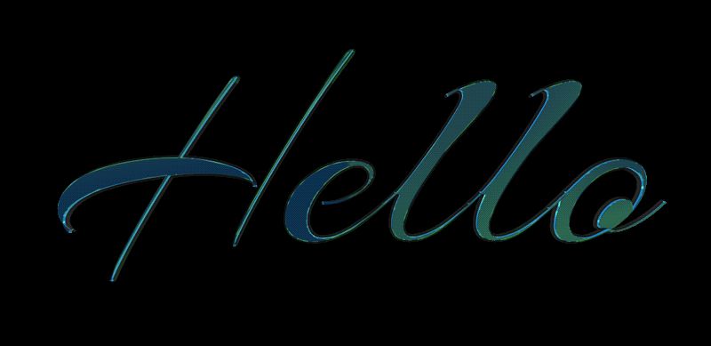 Надпись Hello