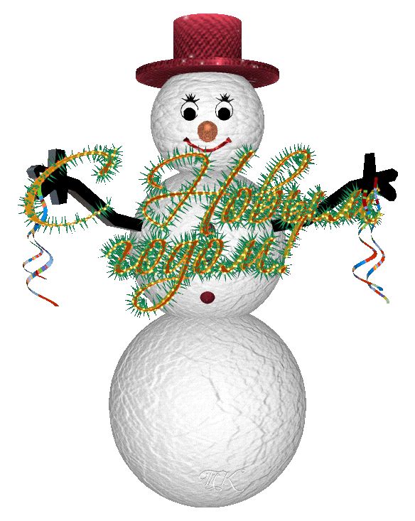 Новогодний красивый снеговик