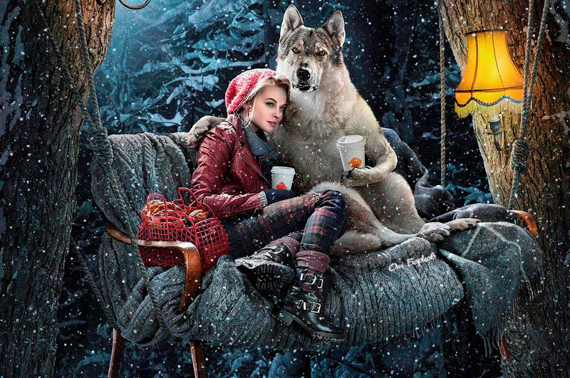 Зимний вечер в лесу