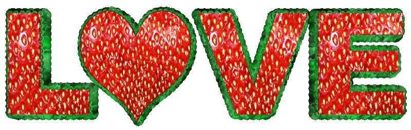 Клубничная надпись Love