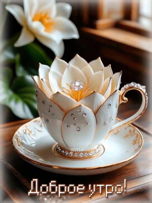 Чашка чая в виде цветка