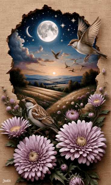 Воробышки Открытка