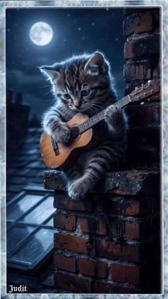 Котёнок с гитарой