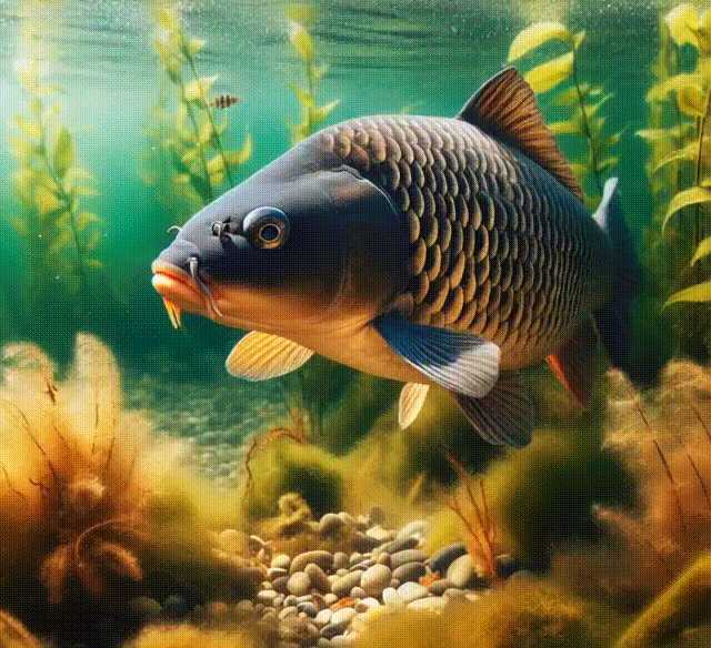 Рыба плавает под водой