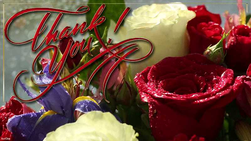 Спасибо с цветами