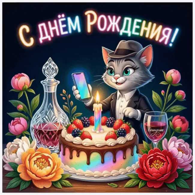 С Днём Рождения ! Анимационная картинка