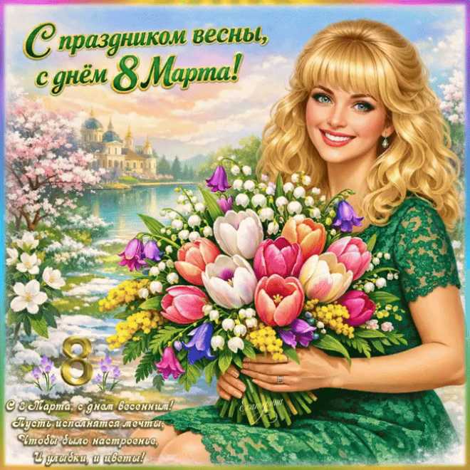 С Праздником Весны, С Днём 8 Марта ! gif открытка